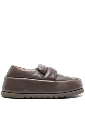 chunky-sole leather loafers