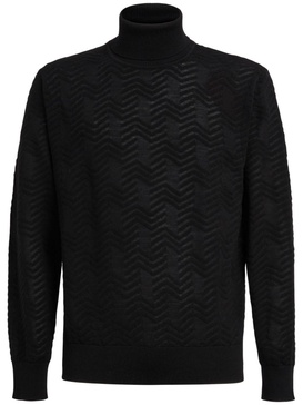 chevron roll-neck jumper