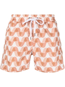 Copacabana Mirage wave-print swim shorts