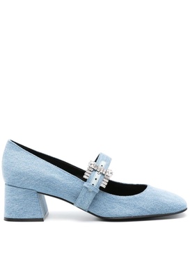 50mm denim Mary Jane pumps