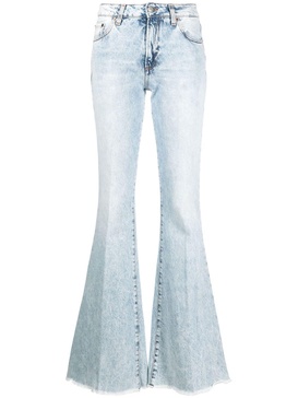 low-rise flared jeans