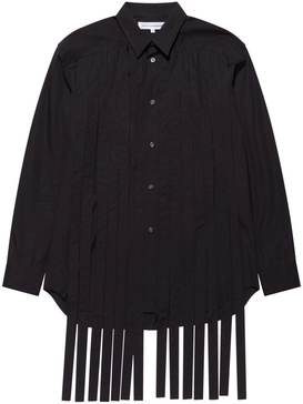 fringed pleated cotton shirt