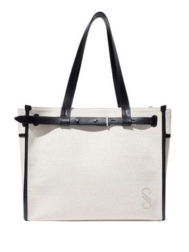 belted canvas tote bag 