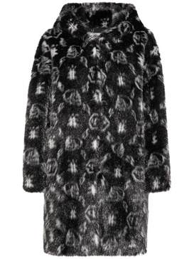 monogram-print hooded coat