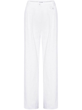 pleat detailing straight-legged trousers