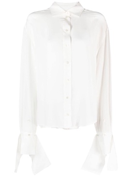 ruffle-cuffs silk shirt