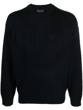 braided embossed-logo jumper