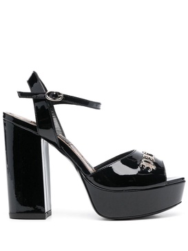 100mm logo-plaque platform sandals