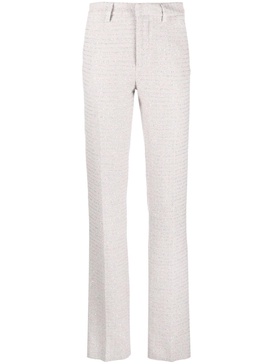 sequin-embellished tweed flared trousers