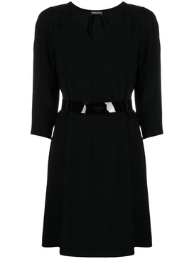 round-neck long-sleeve dress