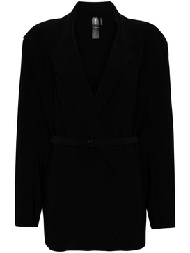 belted double-breasted blazer