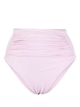 high-waisted gathered bikini bottoms