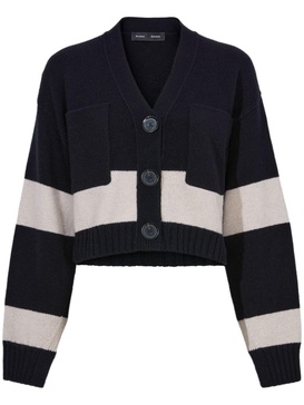 Sofia striped wool-blend cardigan