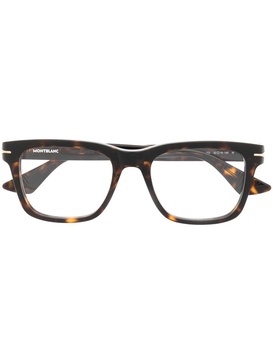 tortoiseshell logo-arm glasses