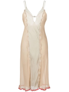 Neutral Silk Midi Dress