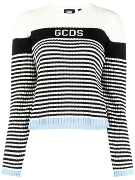 jacquard-logo striped jumper