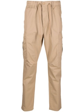 drawstring-waist tapered trousers