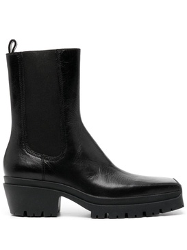 55mm square-toe leather boots 