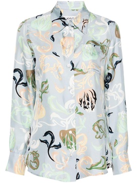 graphic-print silk shirt