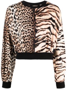 animal-print long-sleeve blouse