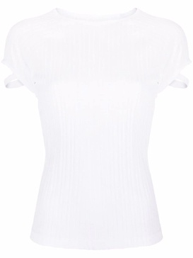 ribbed cut-out T-shirt