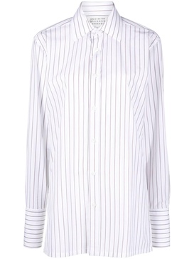 long-sleeve pinstripe-pattern shirt