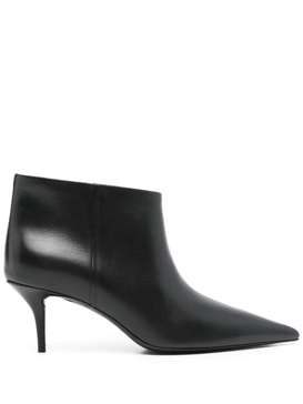 leather pointed ankle boots