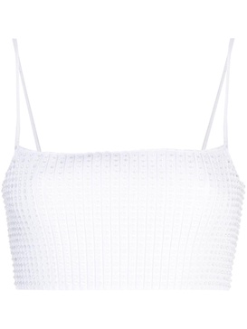 crystal-embellished ribbed tank top