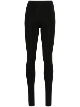 high-waist ribbed-knit leggings