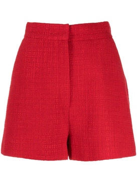 high-rise tweed shorts