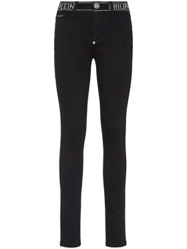 Strass stretch-denim leggings