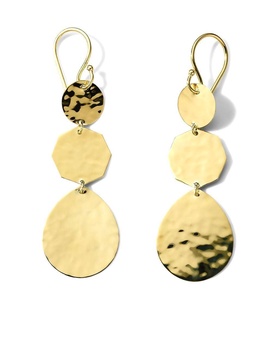 18kt yellow gold Classico crinkle drop earrings