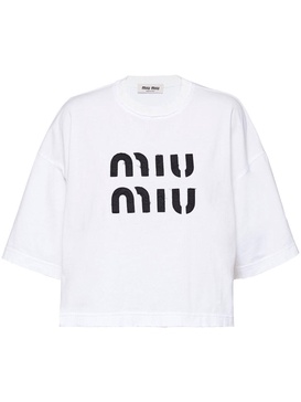 logo embroidered cropped T-shirt