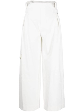 high-waisted twill trousers