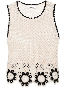 floral crochet tank top