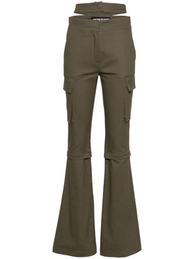 double-belt flared trousers