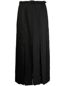 Edith pleated linen skirt