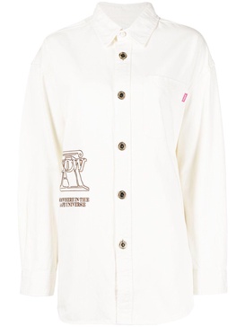 embroidered-logo oversized shirt