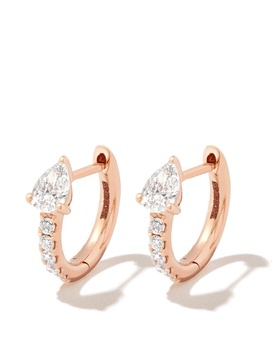 18kt rose gold Bobbi diamond hoop earrings