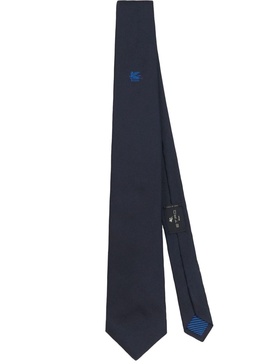 Pegaso motif-embroidered silk tie