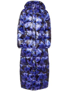 floral-print feather-down jacket