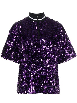 sequined short-sleeve T-shirt