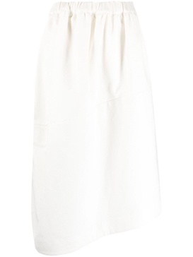 asymmetric cotton midi skirt