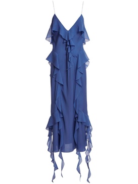 Pim ruffled silk georgette slip dress