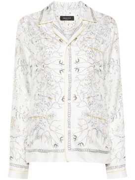 botanical-print silk shirt