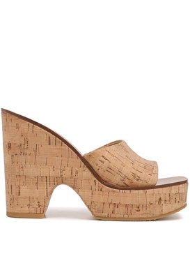 Paulita 120mm cork wedge mules