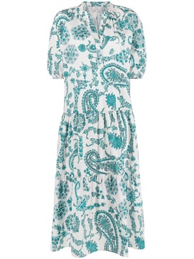 paisley-print cotton dress