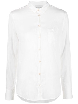 long-sleeved semi-sheer shirt 