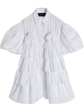 petal-sleeve frilled shirt