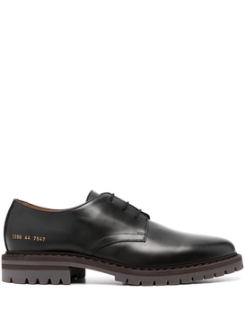 serial-number leather Derby shoes